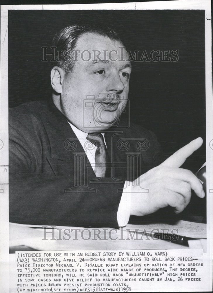 1951 Price Director DiSalle order reprice-Historic Images