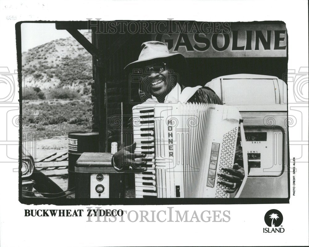 1990 Buckwheat Zydeco Accordionist Musician - Historic Images