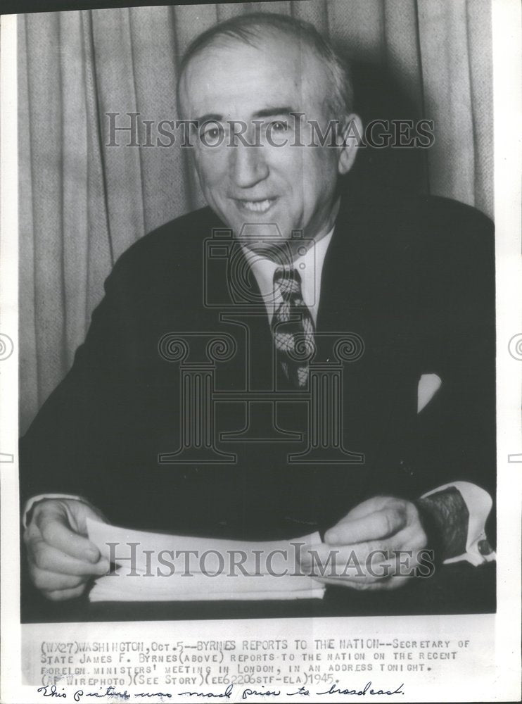 1945 Secretary State Byrnes Nation Report-Historic Images