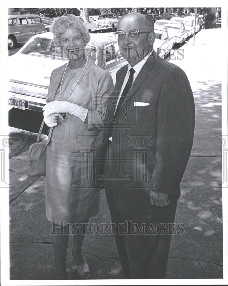 1966, Dr Mrs Craig Johnson Sidewalk Standing - RRV86615 - Historic Images