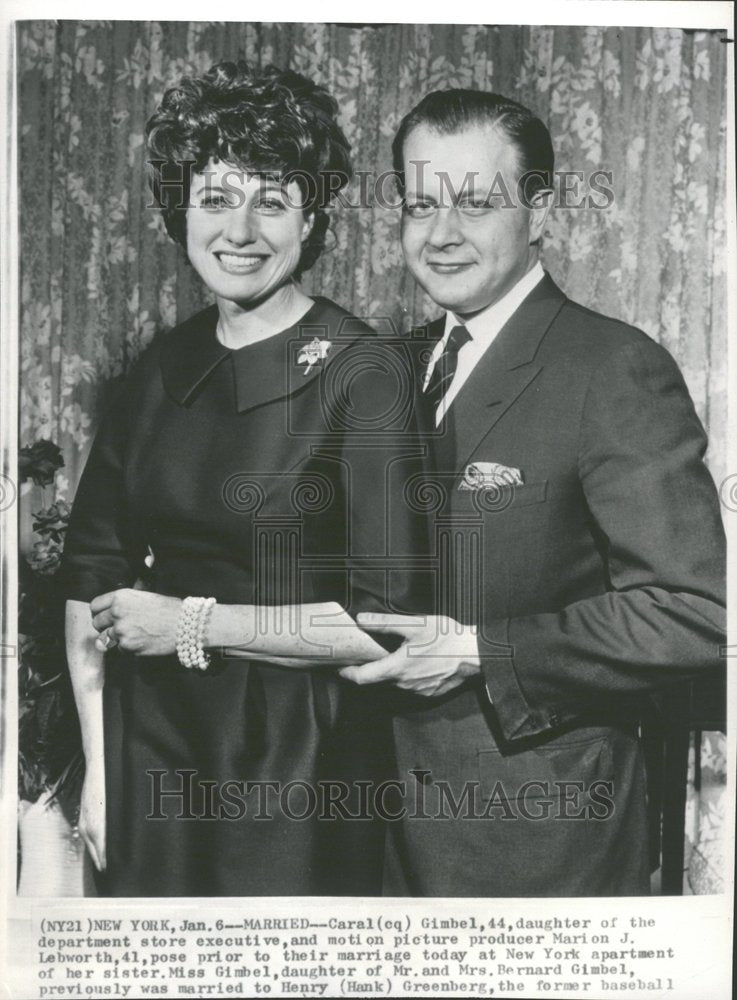 1962 Press Photo Gimbel Lebworth Prior To Marriage - RRV86671 - Historic Images