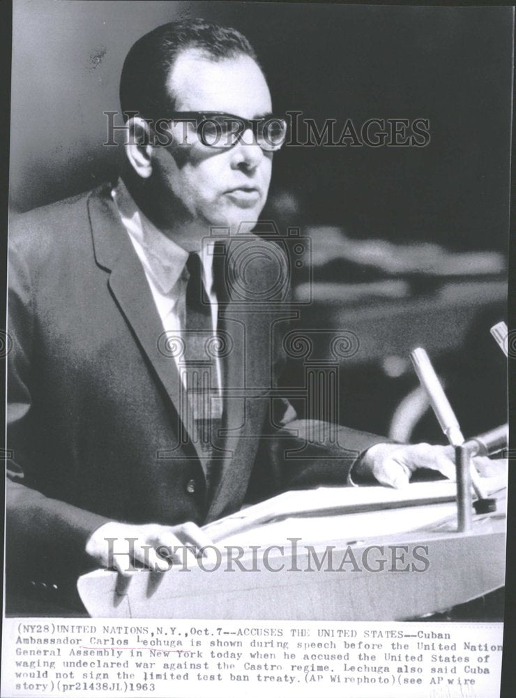 1963 Press Photo Carlos Lechuga Cuban Ambassador - RRV86677 - Historic Images