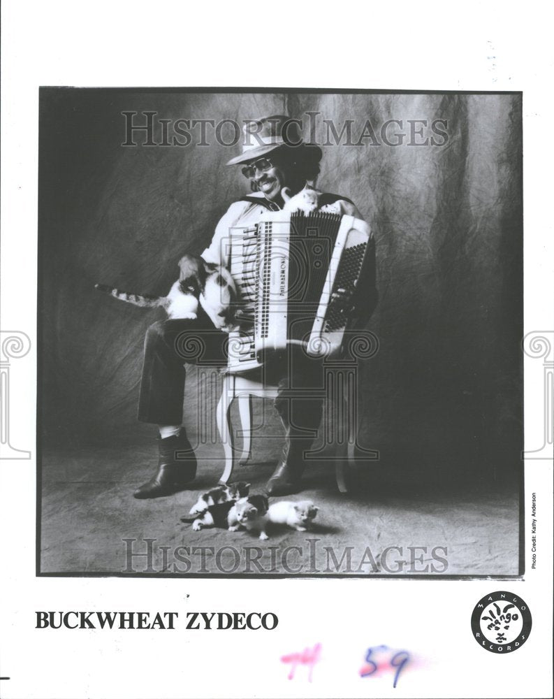 1993, Buckwheat Zydeco American Accordionist - RRV86747 - Historic Images