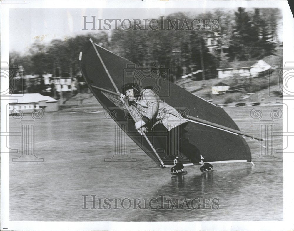 1972, skate sail ice skating speeds 60 mph - RRV87237 - Historic Images