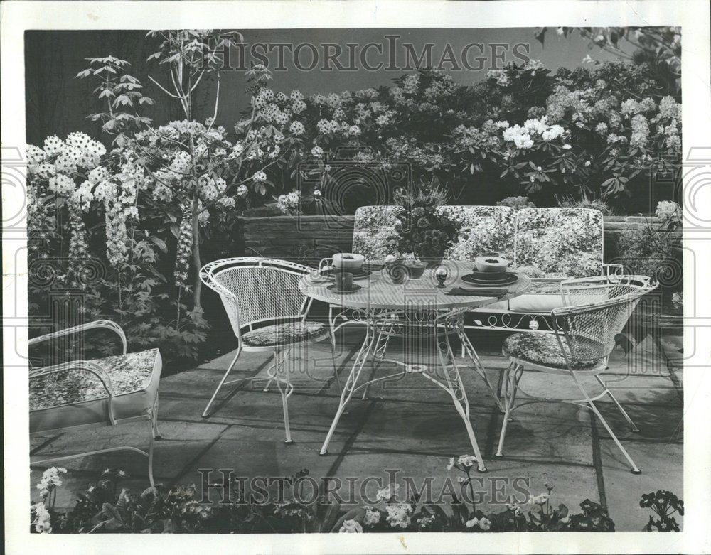 1964, Patio Furniture Flower Garden - RRV87381 - Historic Images