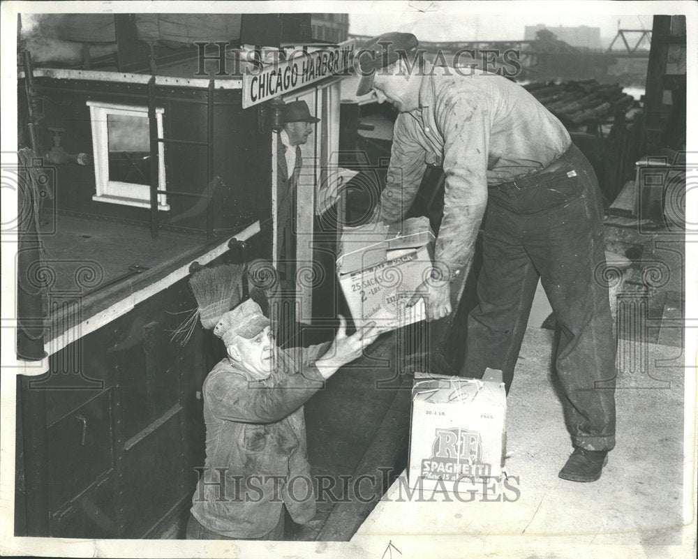 1954, Water Cribs Lake Michigan tugs visit b - RRV87785 - Historic Images