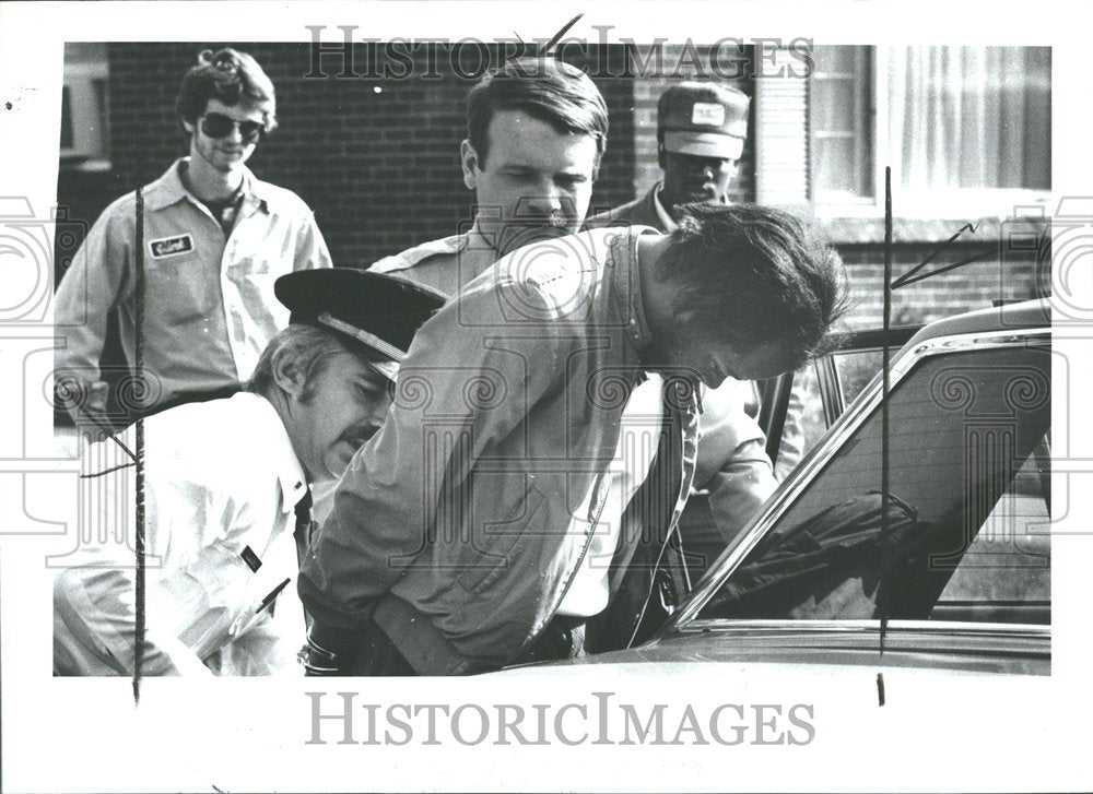 1982, Robbery Suspect Police Car Detroit MI - RRV87929 - Historic Images