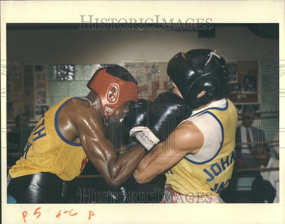 1989 Press Photo Recreational Boxers Kronk Gym Detroit - Historic Images