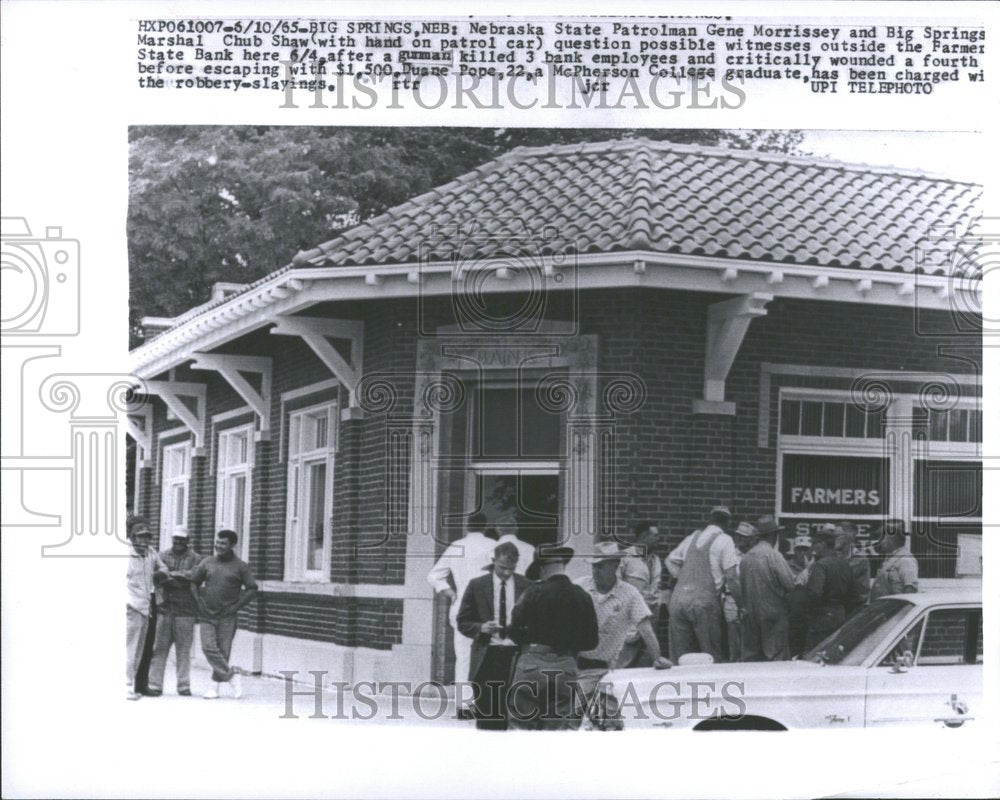 1965 Press Photo Bank Robbery Murder Pope Morrissey - Historic Images