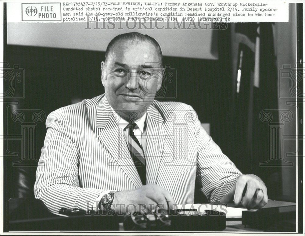 1973 Press Photo Winthrop Rockefeller Governor - Historic Images