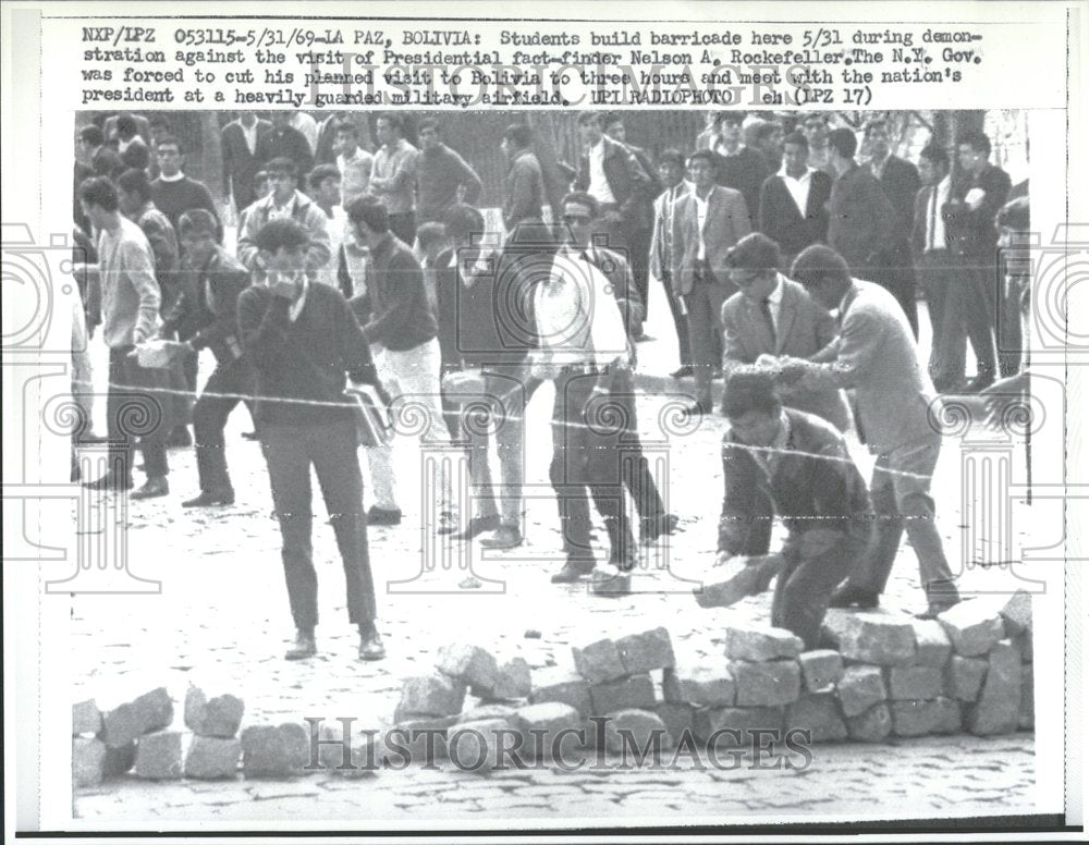 1969, Bolivia Students Protest US Visitor - RRV88217 - Historic Images