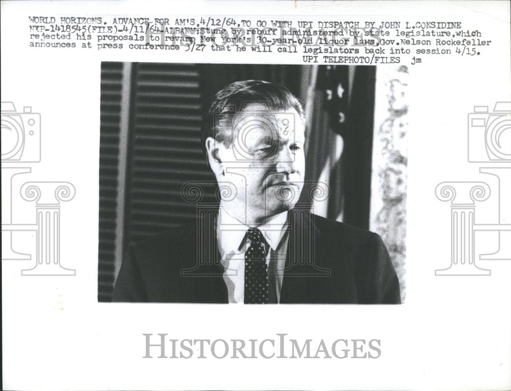 1964 Press Photo Nelson A. Rockefeller Press Conference - Historic Images