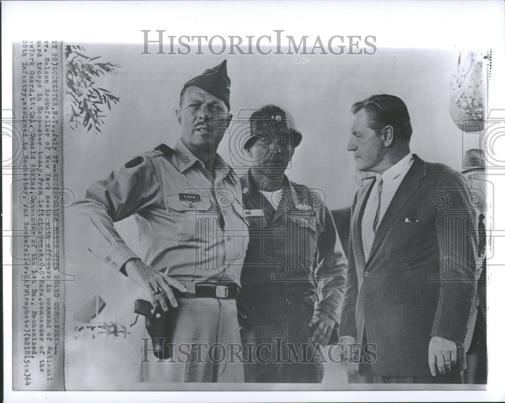 1964, Gov. Rockefeller with Nat&#39;l Guardsmen - RRV88361 - Historic Images