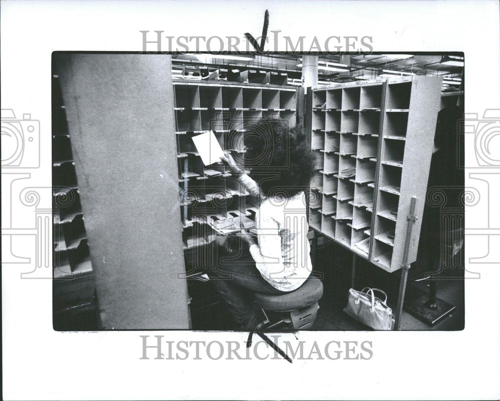 1979, Post Office Worker Detroit Sorting - RRV88525 - Historic Images