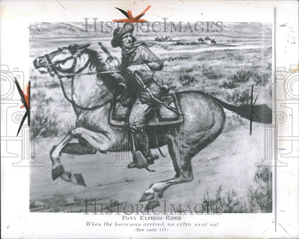 1969 Pony Express Rider Artist Rendition-Historic Images