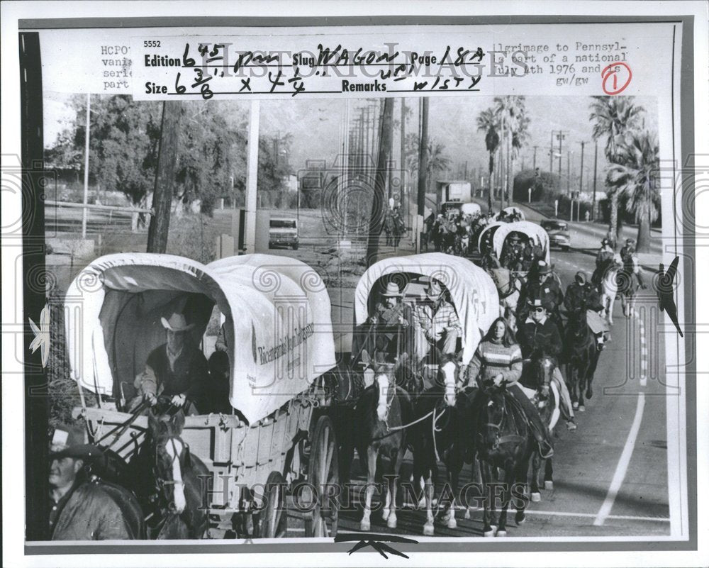 1976, Bicentennial Wagon Train Reenactment - RRV88879 - Historic Images