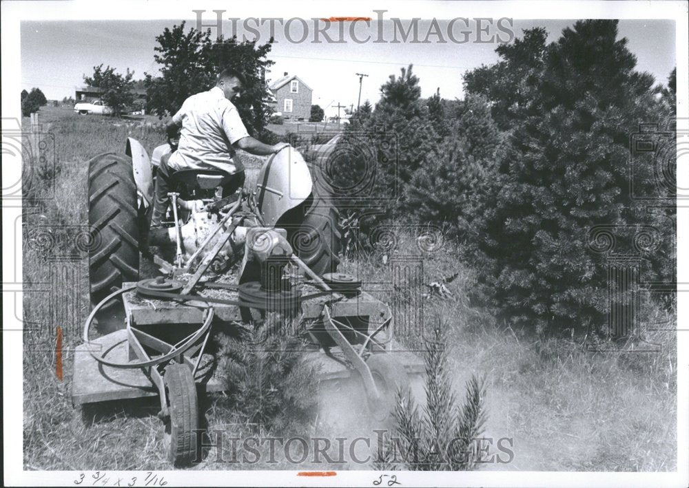 1965 Art Krause Cutting Weeds-Historic Images