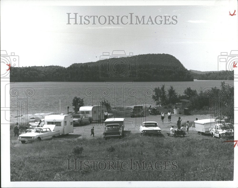 1969 Michigan Roadside Camp Site Cars &amp; RVs-Historic Images