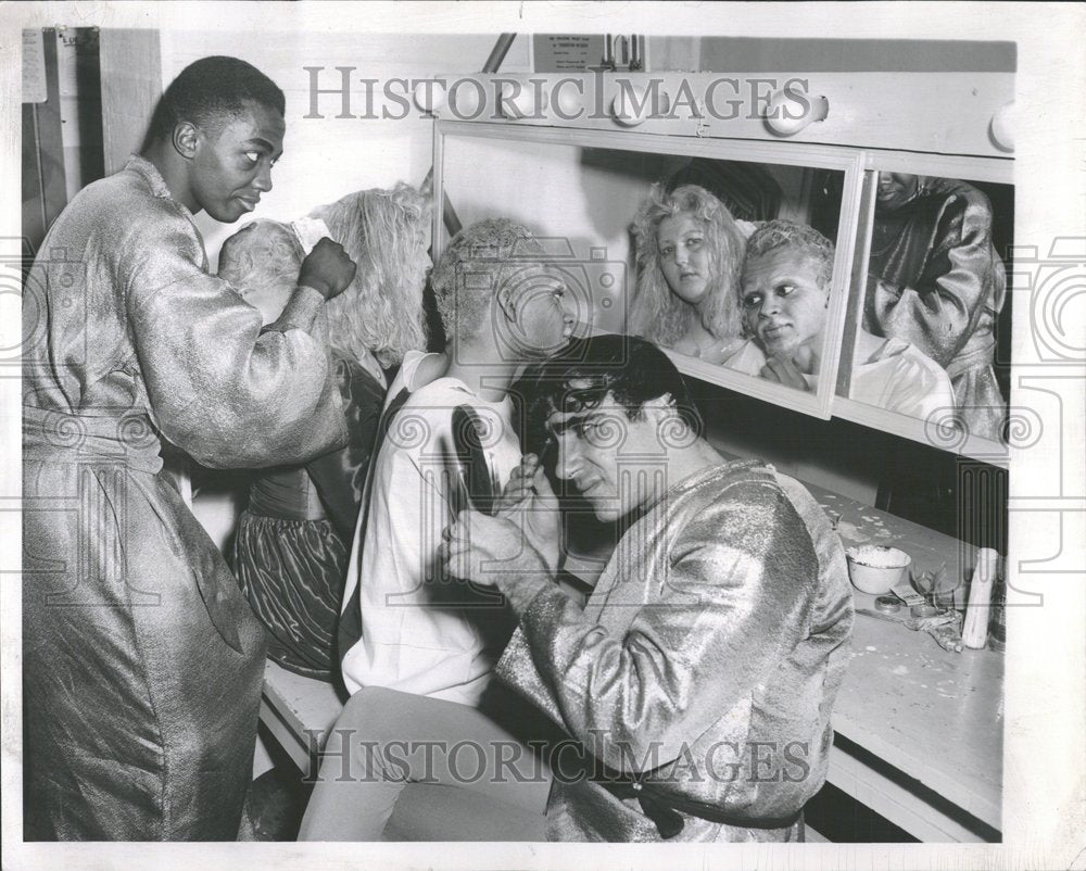 1959 Student get made up for play at school-Historic Images