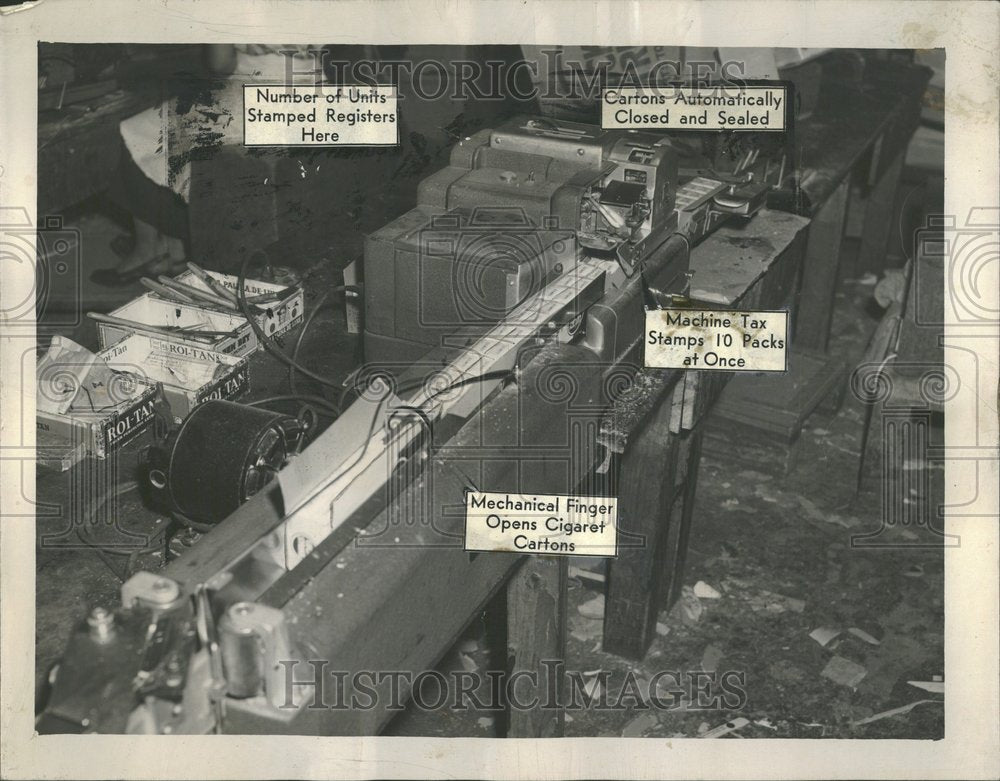 Press Photo Machine method major cigaret wholesalers - RRV90071 - Historic Images