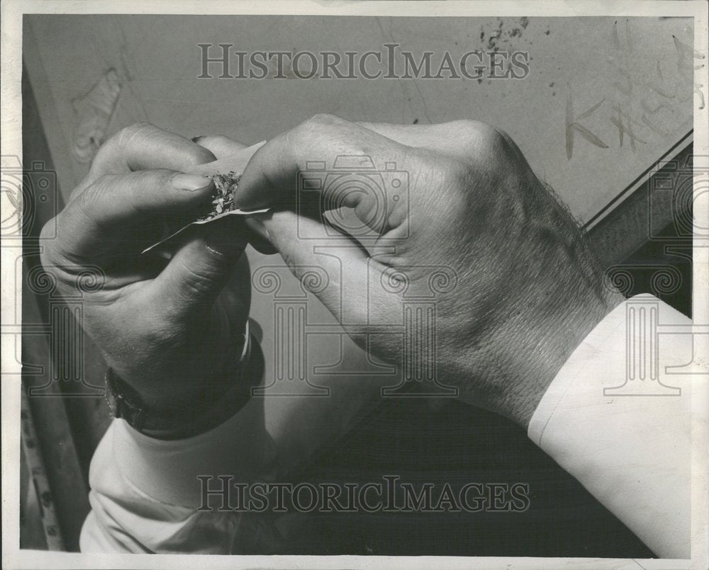 1944 Press Photo Rolling spread tobacco little paper - RRV90111 - Historic Images