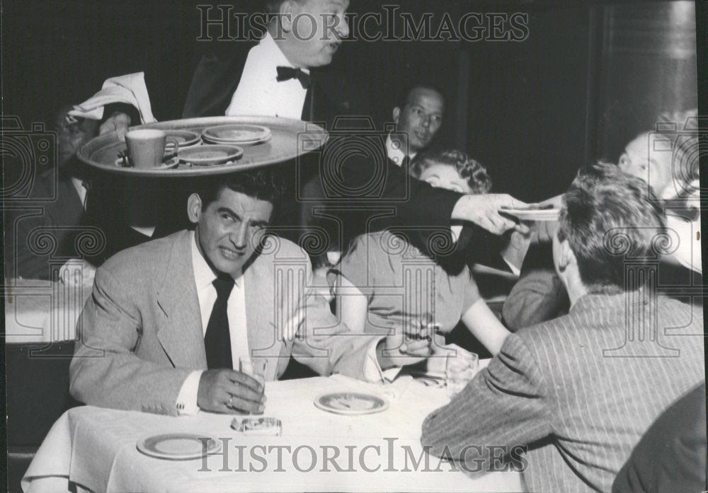 1951, Frank Customer Table Tray Bangs Head - RRV90277 - Historic Images