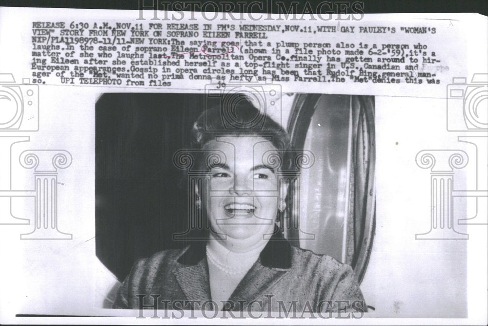 1959 Soprano Eileen Farrell Metropolitan-Historic Images