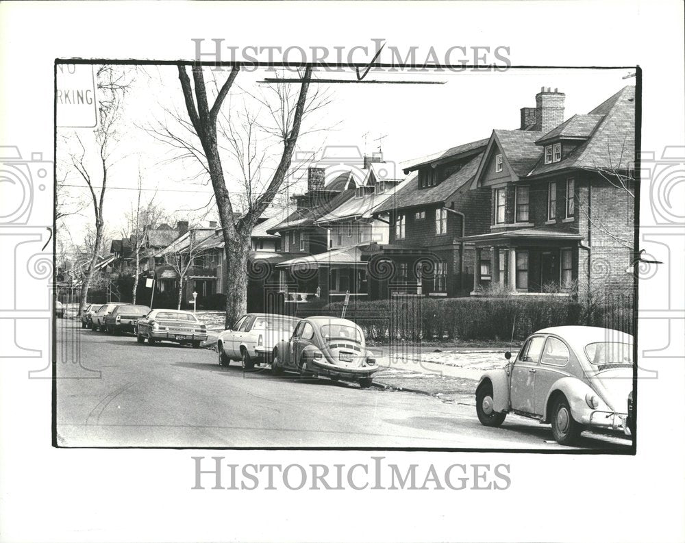 1980 Press Photo Residential Street Highland Park East - Historic Images