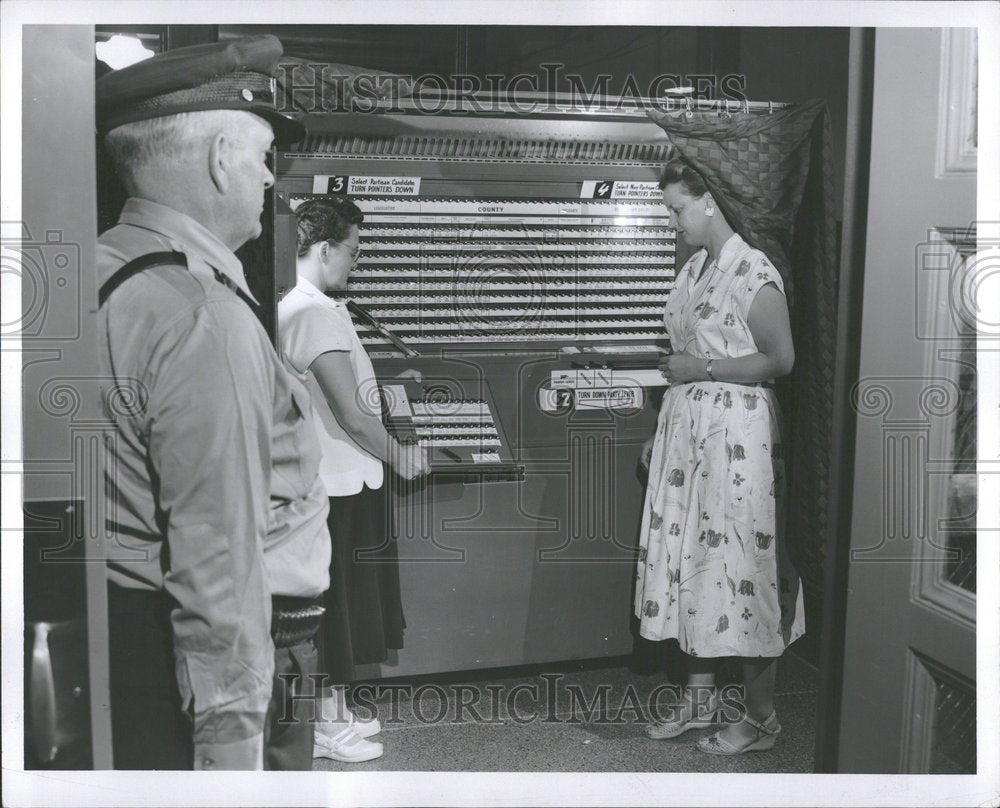 1954, Election Voting Machine Detroit - RRV90827 - Historic Images