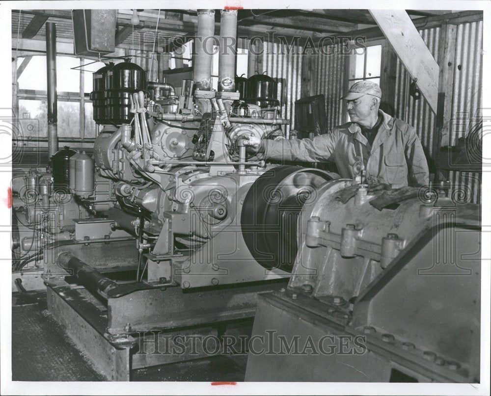 1954, Joseph Poujore Machine Lakes Sun work - RRV90889 - Historic Images