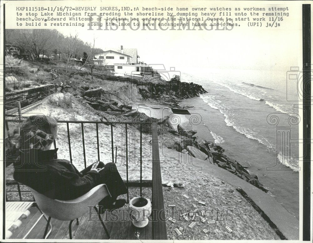 1972, Lake Michigan Home owner eroding dump - RRV91071 - Historic Images