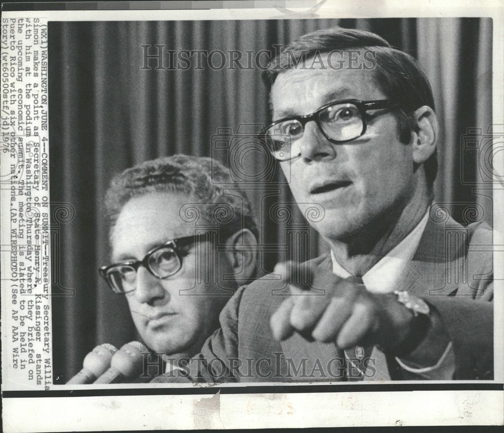 1976 William Simon Harry Kissinger Press - Historic Images