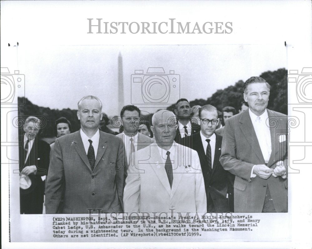 1959 Russia Nikita Khrushchev Henry cabet - Historic Images