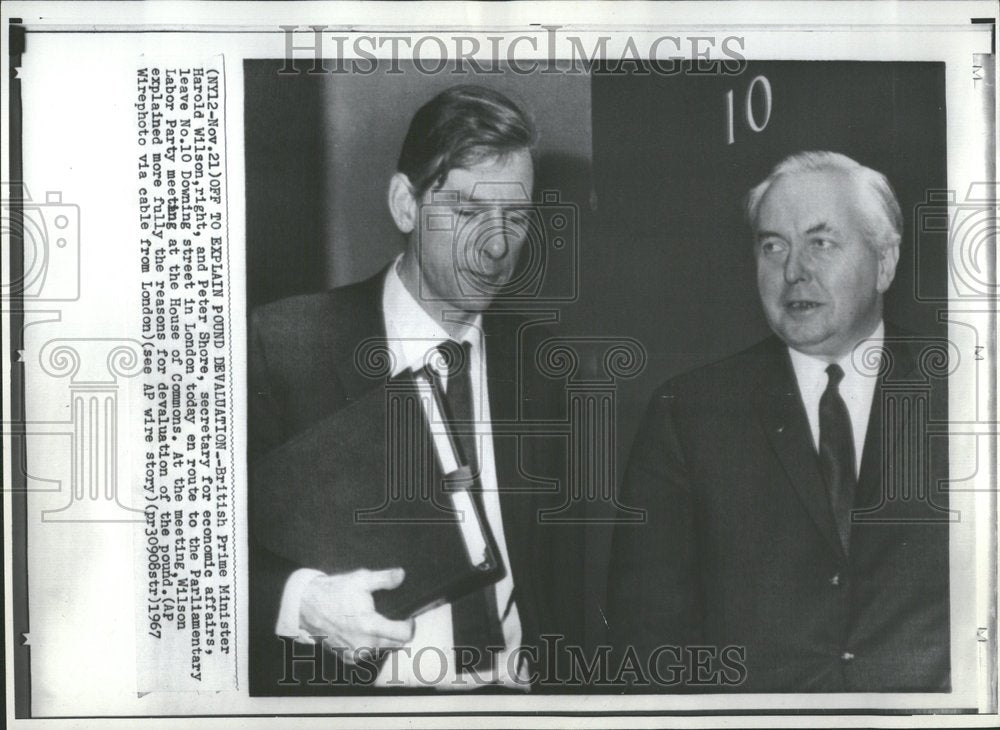 1967 British Harold Wilson Peter Shore - Historic Images