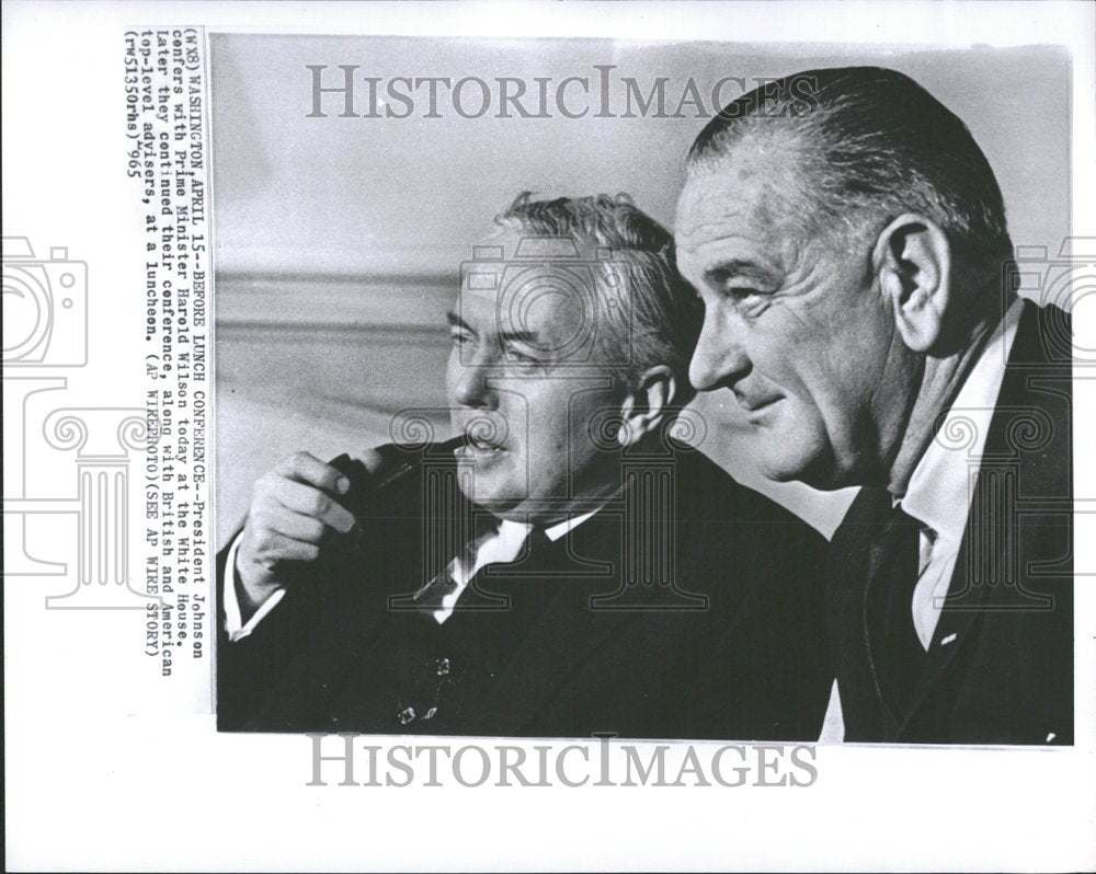 1965, President Johnson Harold Wilson White - RRV91471 - Historic Images