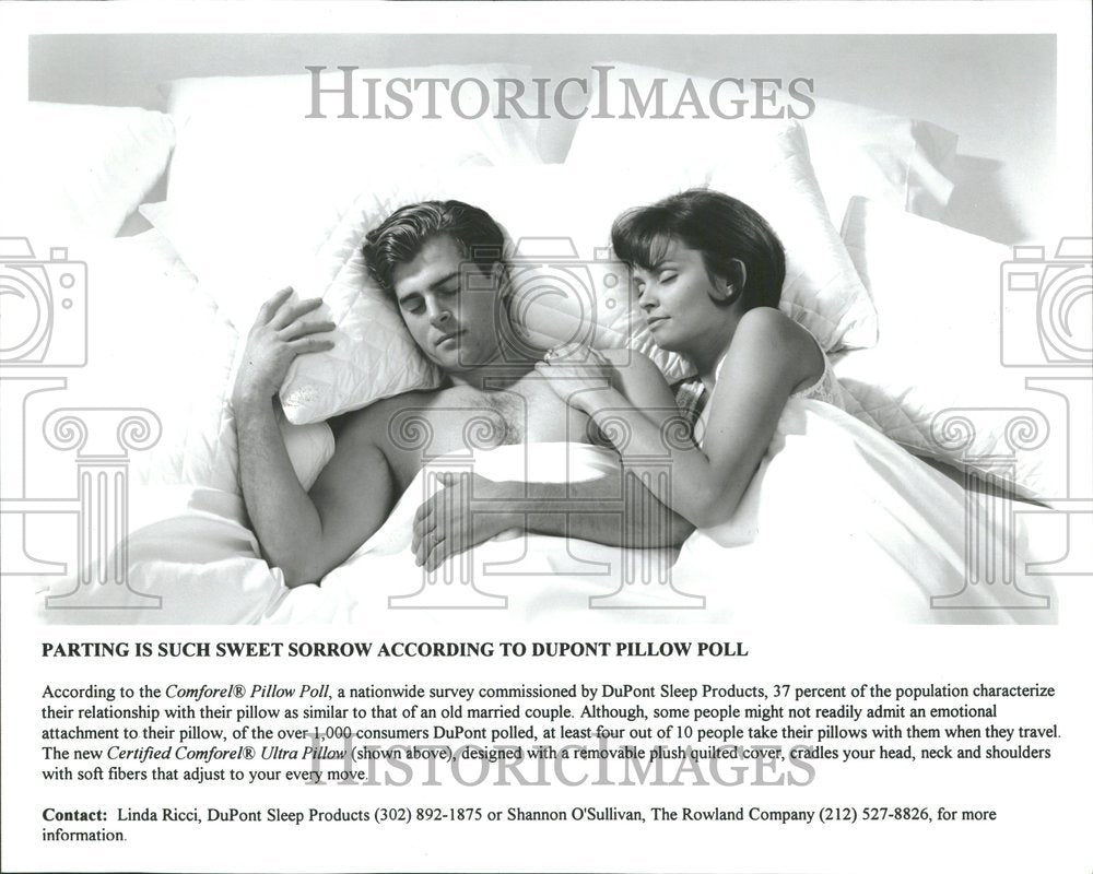 1996, DuPont Pillow Poll Sleep Couple Cover - RRV92193 - Historic Images