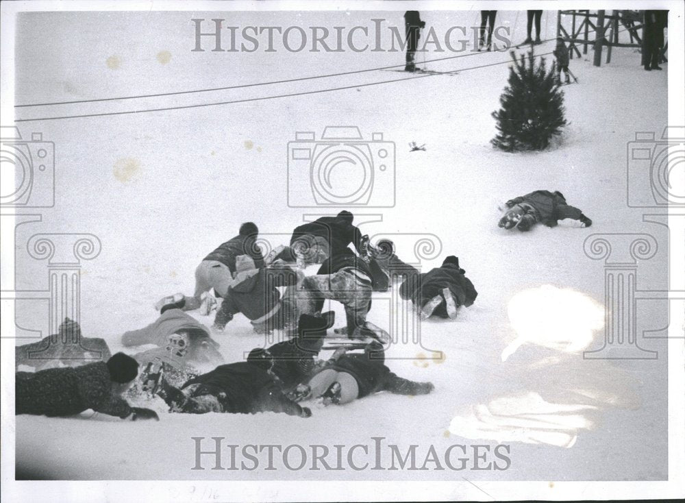 1964, Peoples Sliding Ice Michigan Picture - RRV92417 - Historic Images