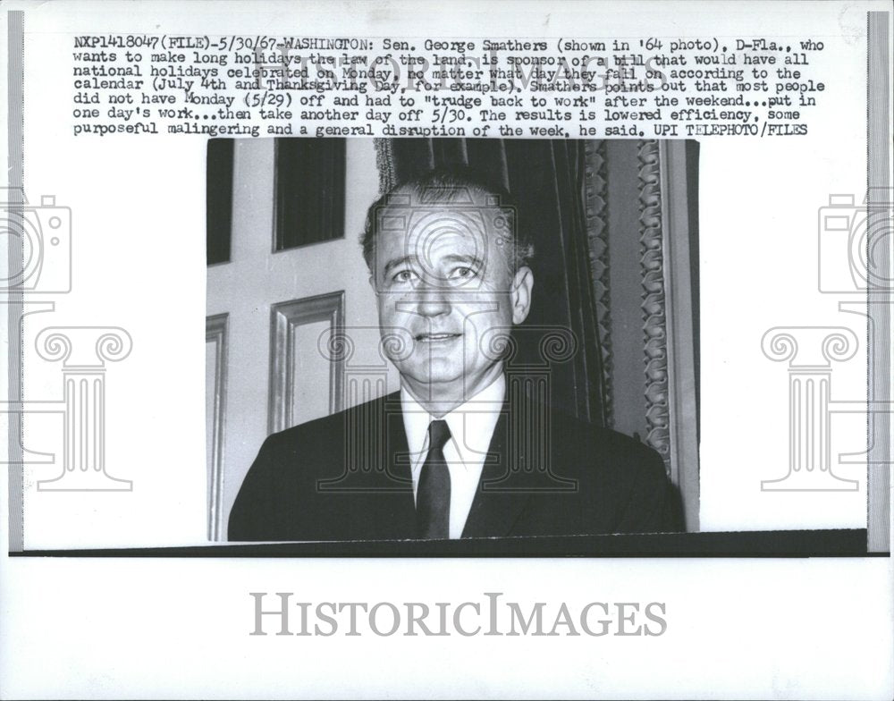 1967 Washington Sen George Smathers law-Historic Images