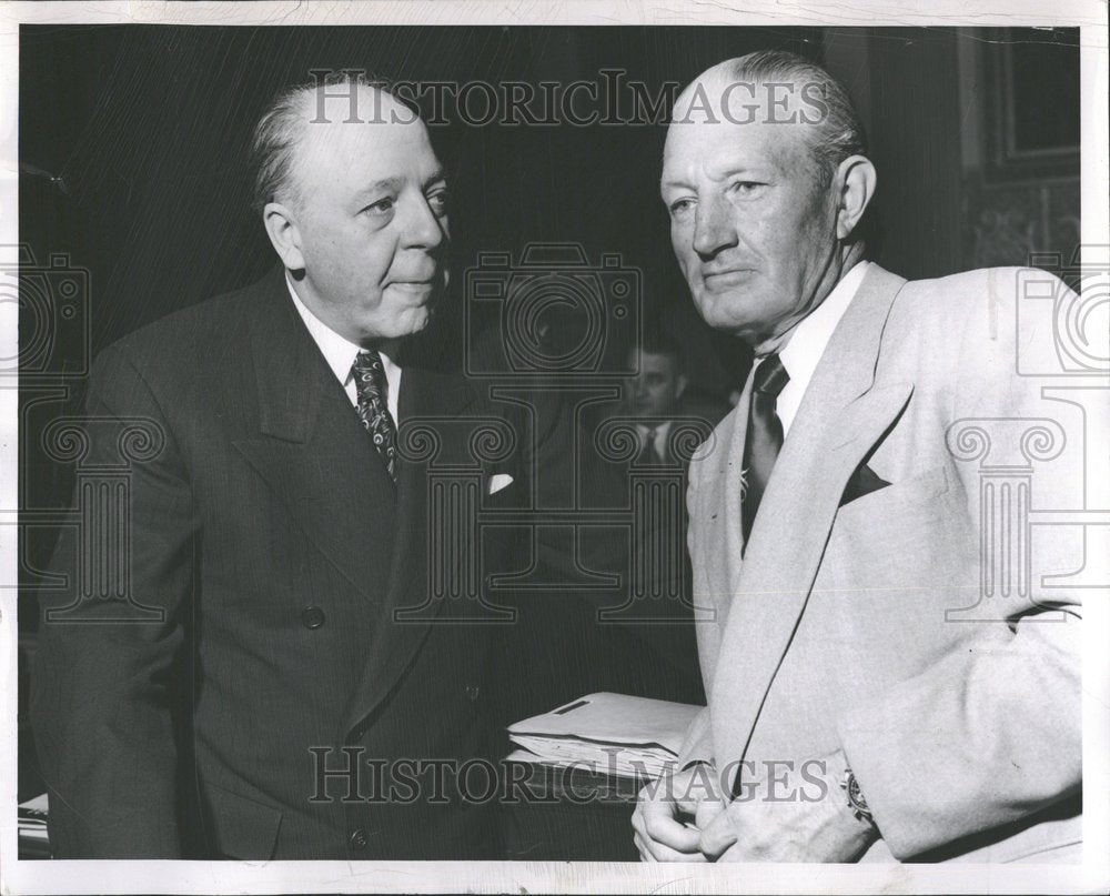 1951 Press Photo Michigan Governors Wilber Brucker Kim - Historic Images