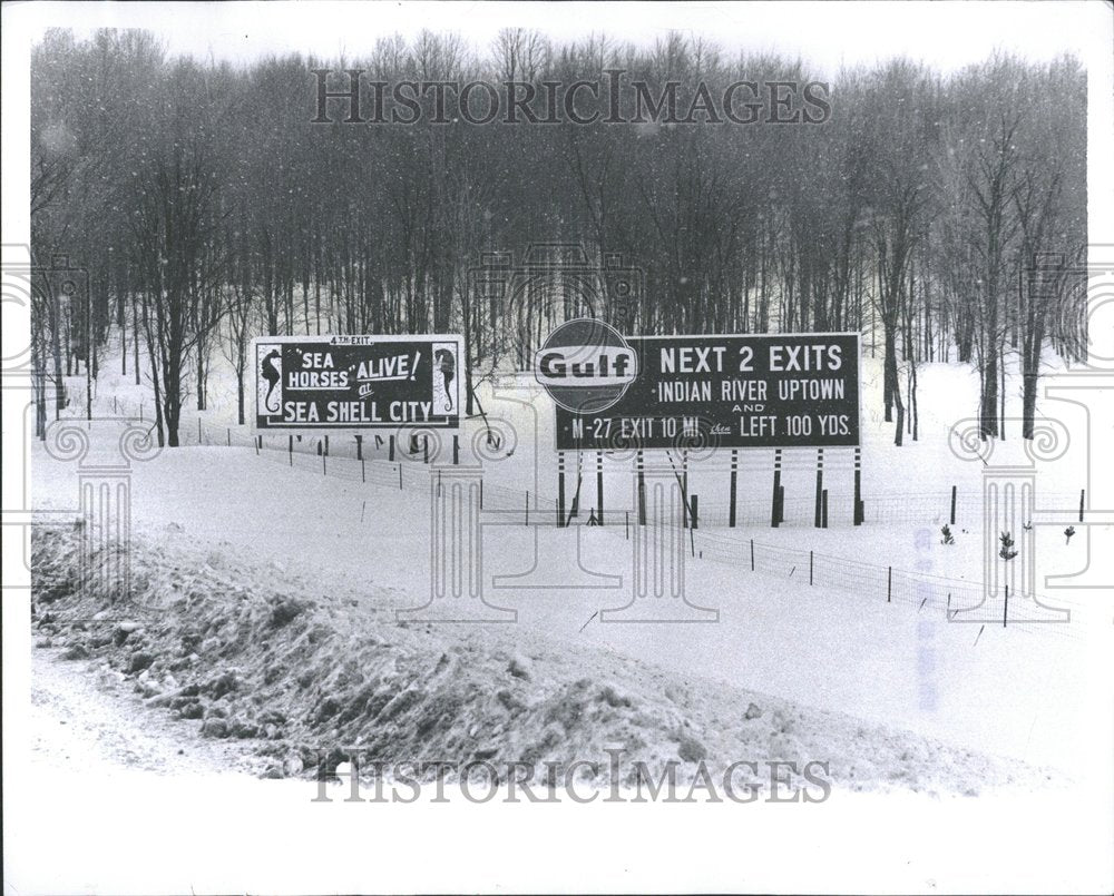 1971, Billboard North Vanderbilt Bound Snow - RRV93075 - Historic Images