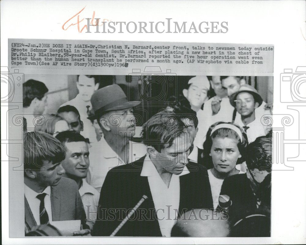 1968 Christian N Bernard Heart Surgeon-Historic Images