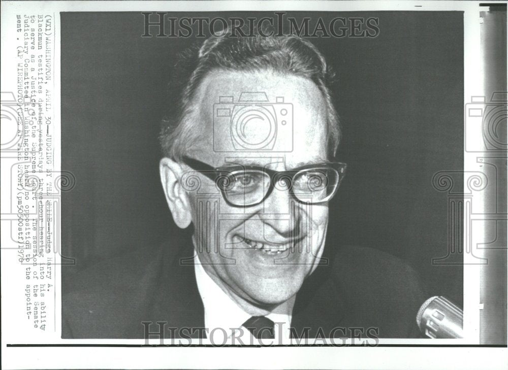 1970 Press Photo Harry Blackmun Judge Senate Judiciary - Historic Images