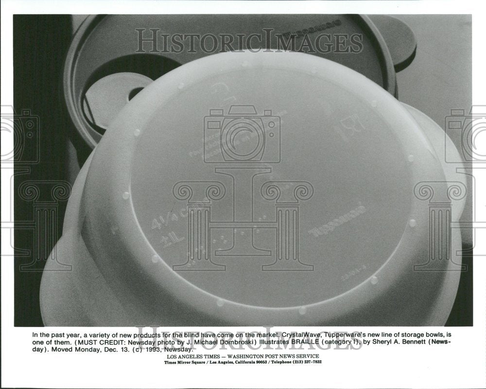 1994 Braille Blind Education Storage Bowls - Historic Images