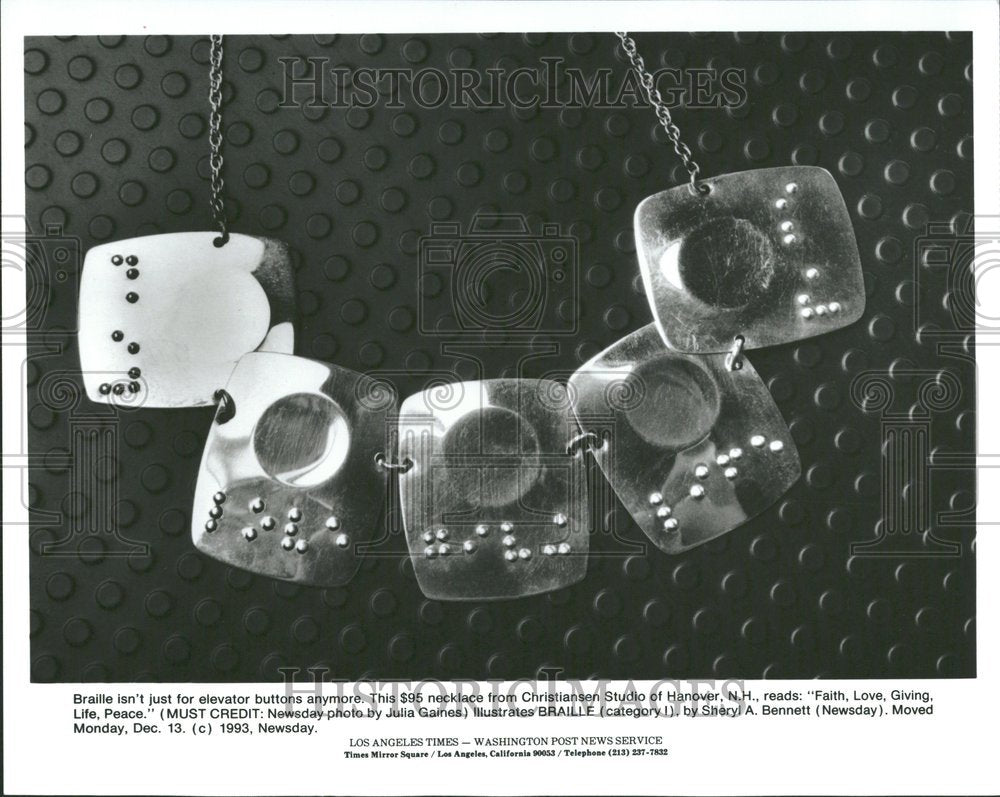 1994, braille necklace Christiansen Studio - RRV93479 - Historic Images