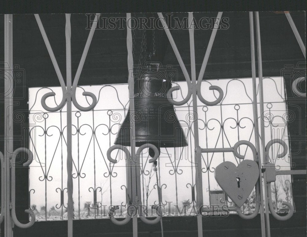 1948 Heart Shaped Lock Bellhouse Bells-Historic Images