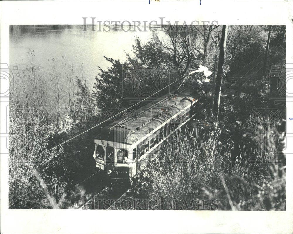 1974 1913 Wooden Trolley Car Fox River-Historic Images