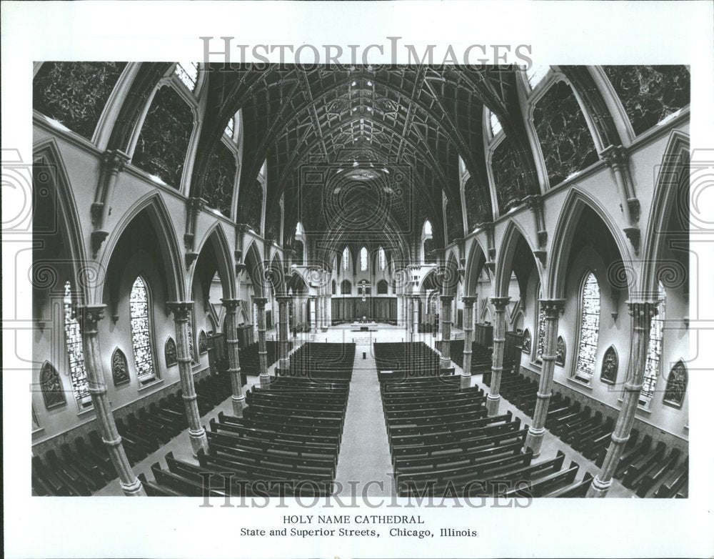 Press Photo Holy Name Cathedral Chicago, Illinois - Historic Images
