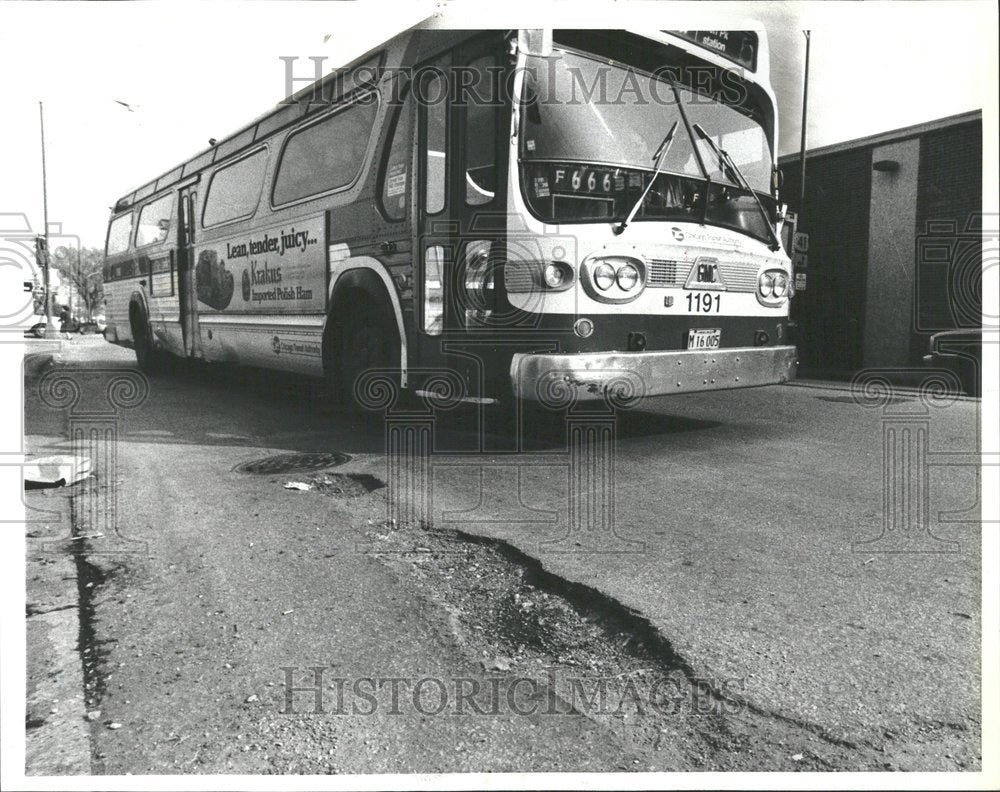 1979 pothole Foster hit passing CTA bus-Historic Images