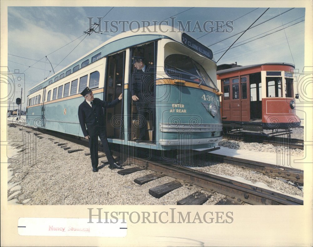 1983 Press Photo Green Hornet Trolley Railway Museum IL - RRV94511 - Historic Images