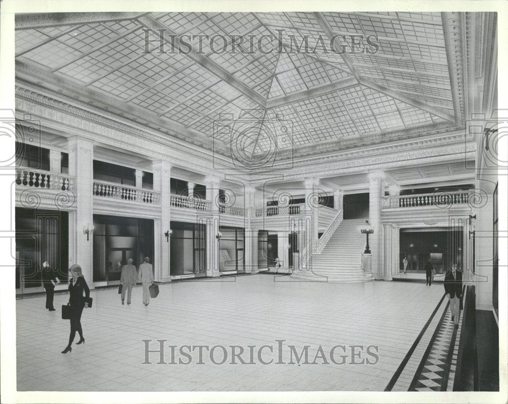 Press Photo Railway Exchange Building Burnham Atrium - RRV94787 - Historic Images